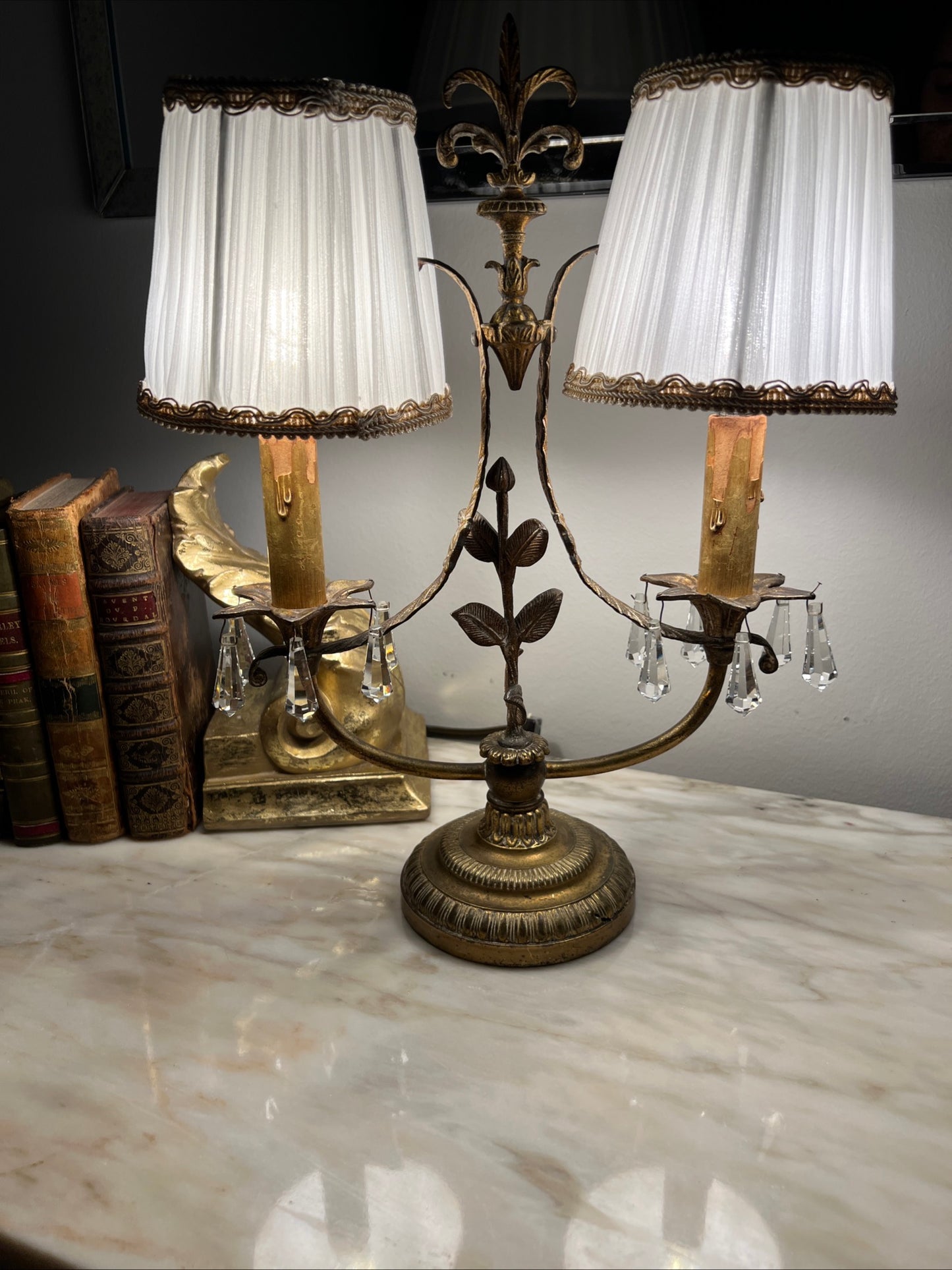 Vintage French Candelabra Lamp Pair