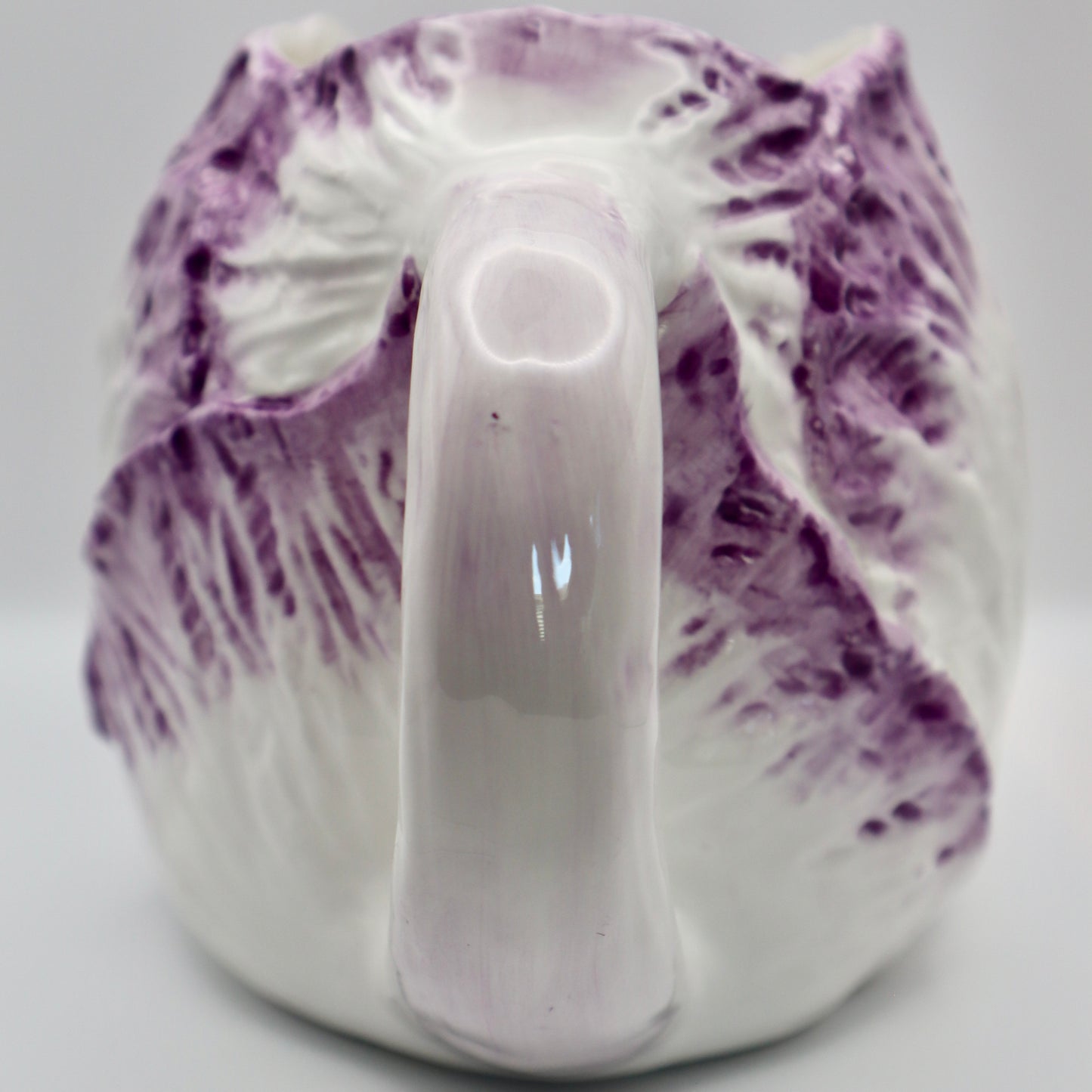Vintage Ceramic Purple Cabbage Leaf Pitcher 1 1/4 QT