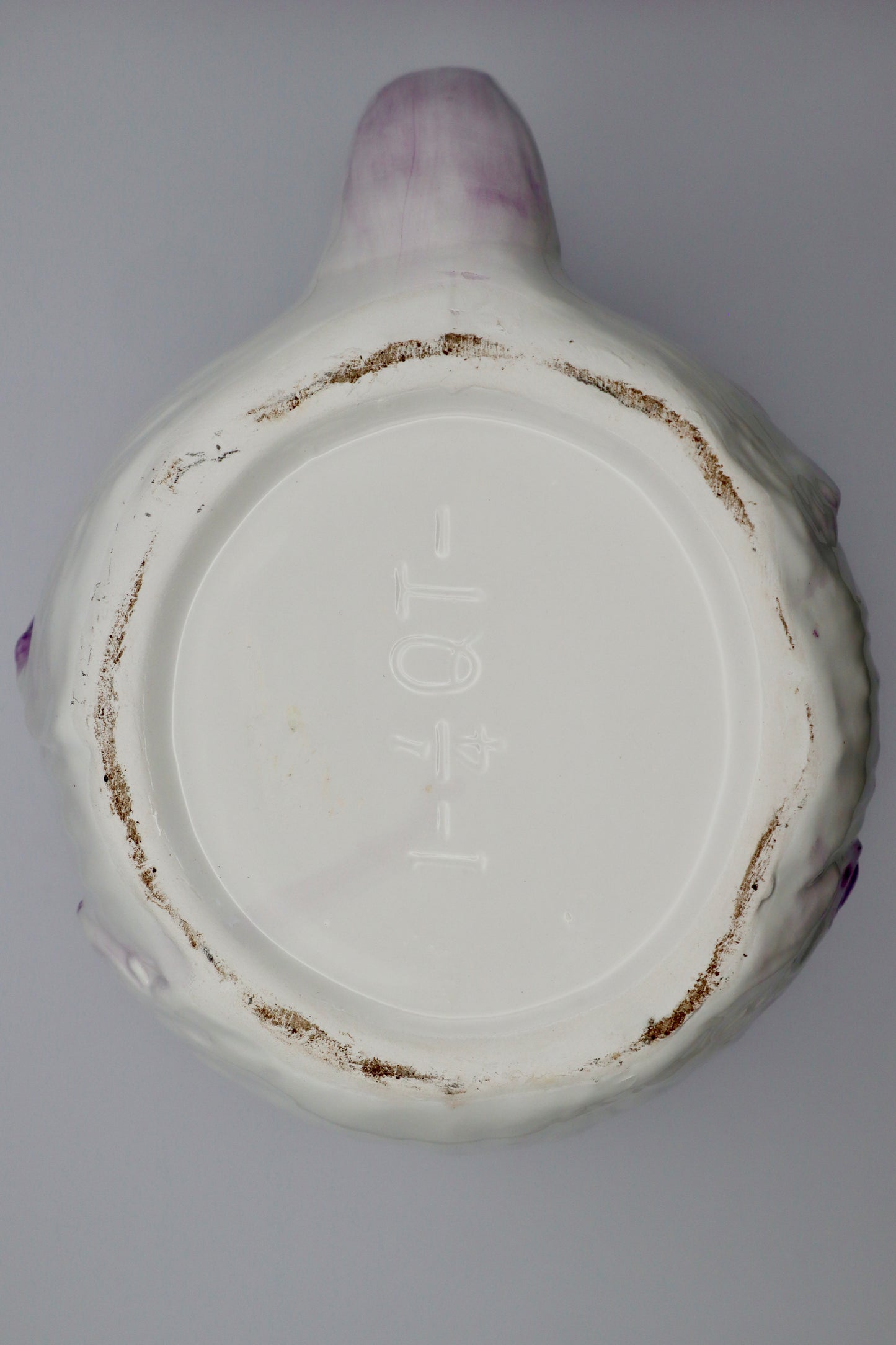 Vintage Ceramic Purple Cabbage Leaf Pitcher 1 1/4 QT