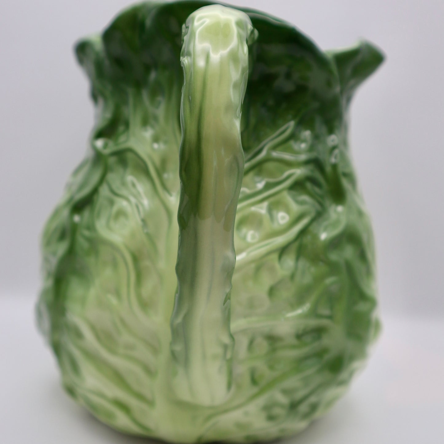 Vintage Paris Royal Green Cabbage Leaf Pitcher