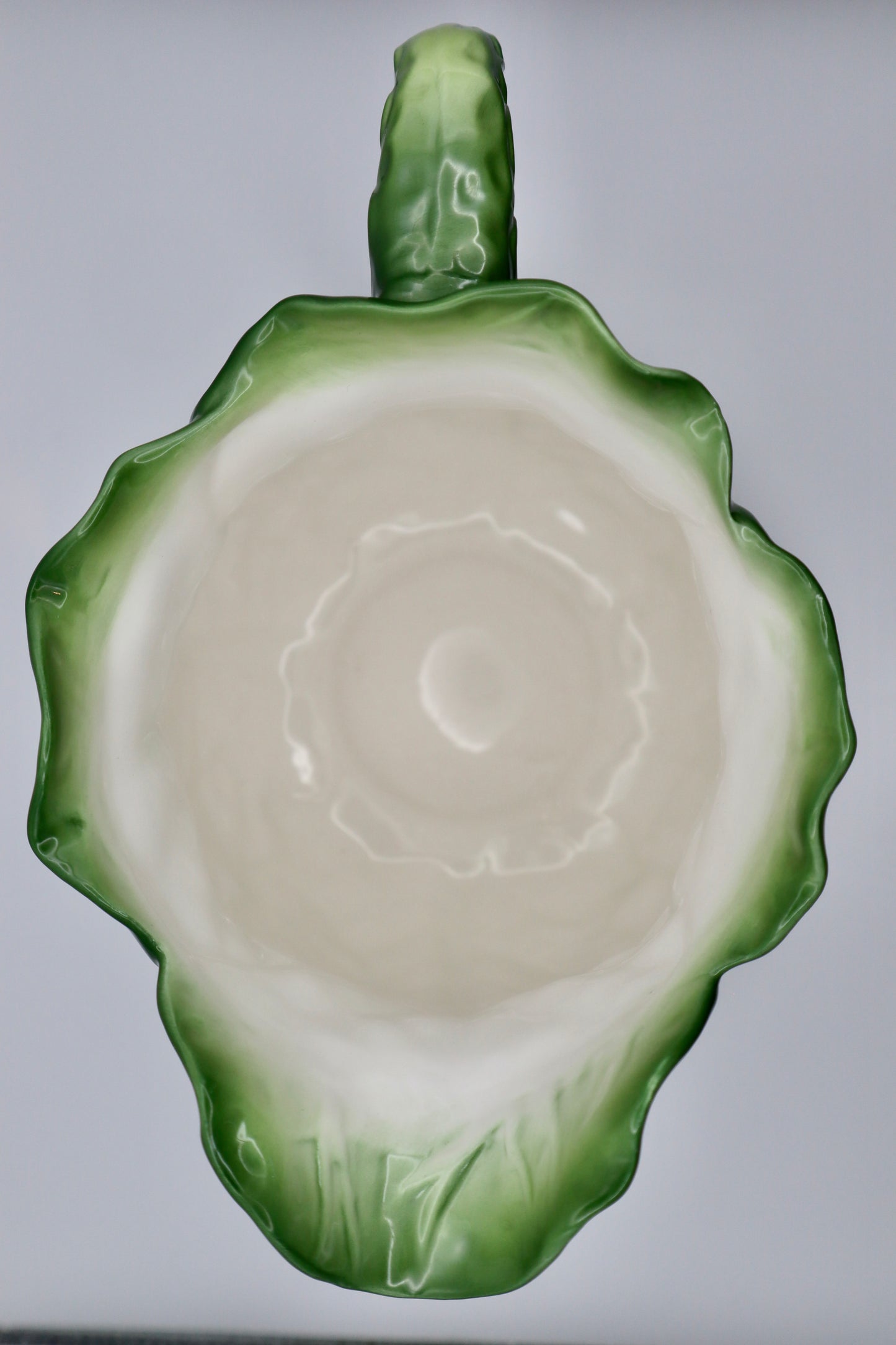 Vintage Paris Royal Green Cabbage Leaf Pitcher