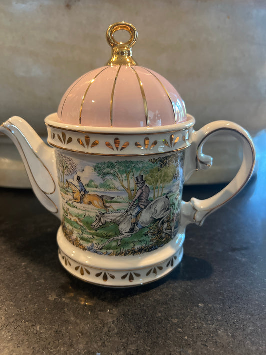 Vintage Sadler Sporting Scenes Of The 18th Century Hunting Collectable Tea Pot from 1980s
