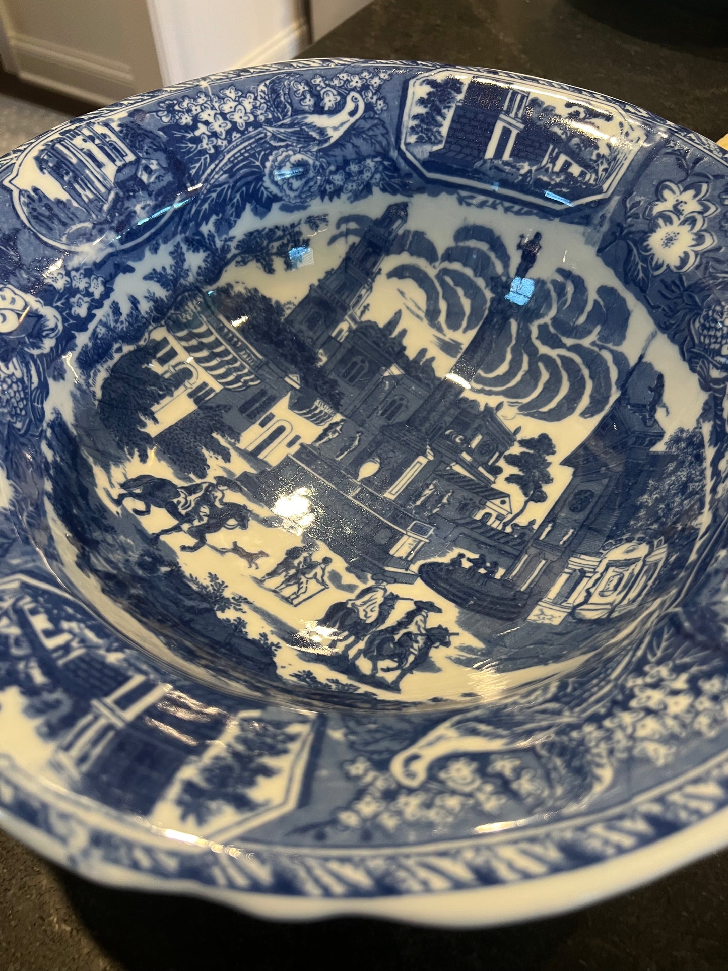 Vintage Blue Flow Victoria Ironstone Bowl