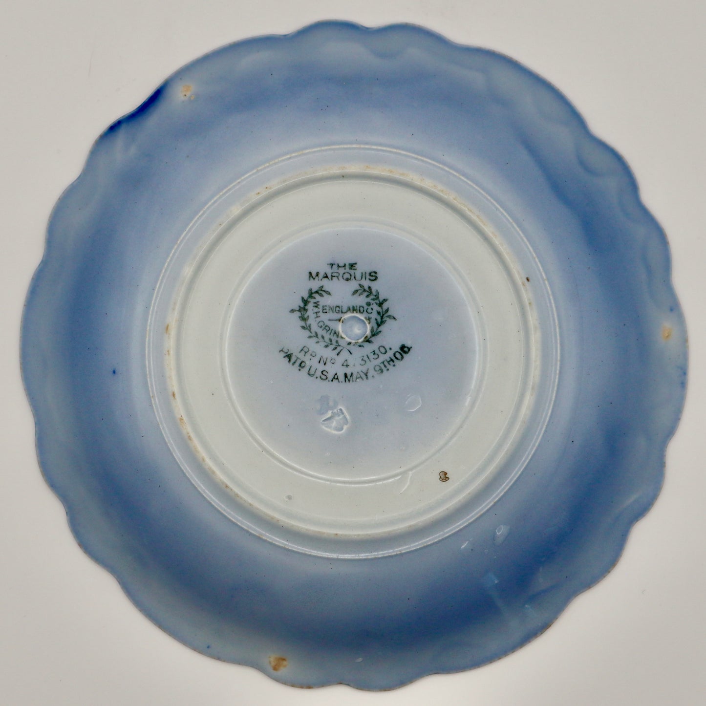 Set of (7) Antique Flow Blue 6” Plates