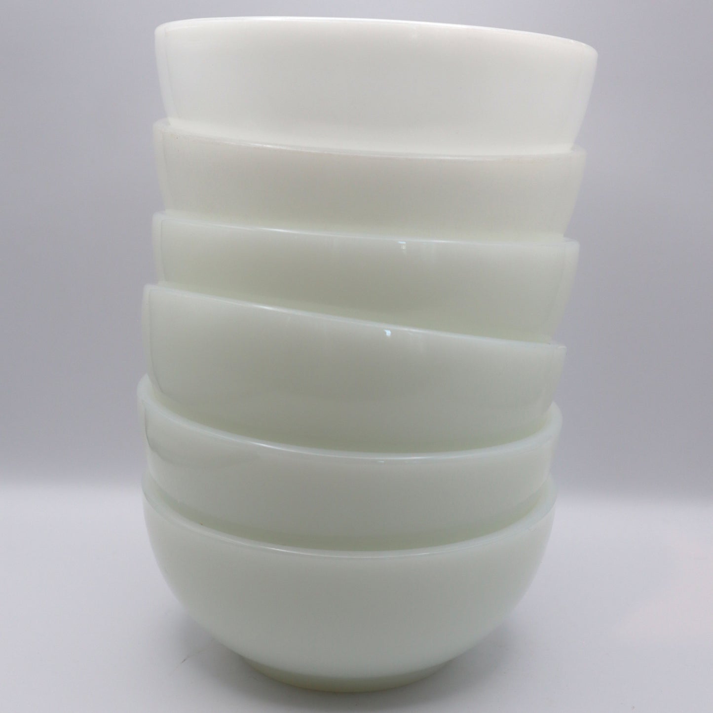 Set of (6) 5" Milk Glass Fire King Bowls