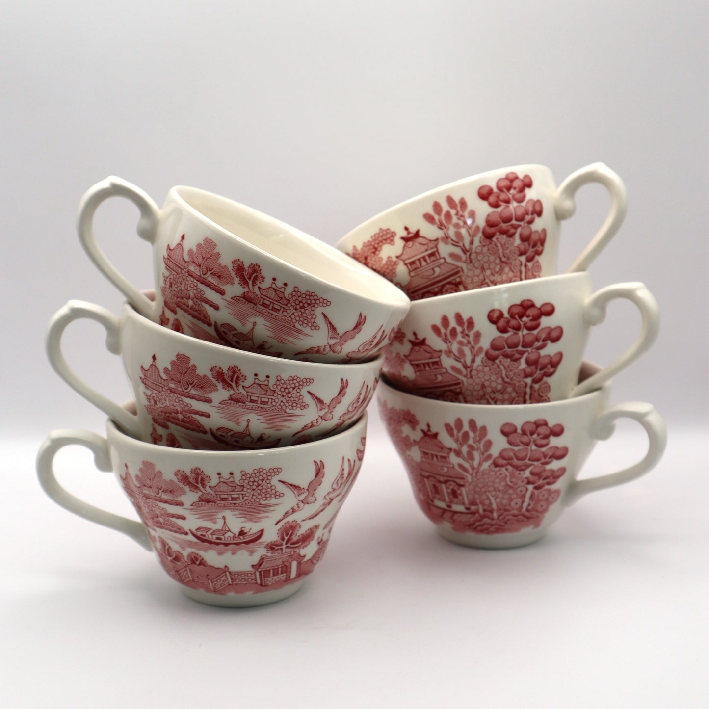 Set of (6) Red Willow Coffee Mug sets
