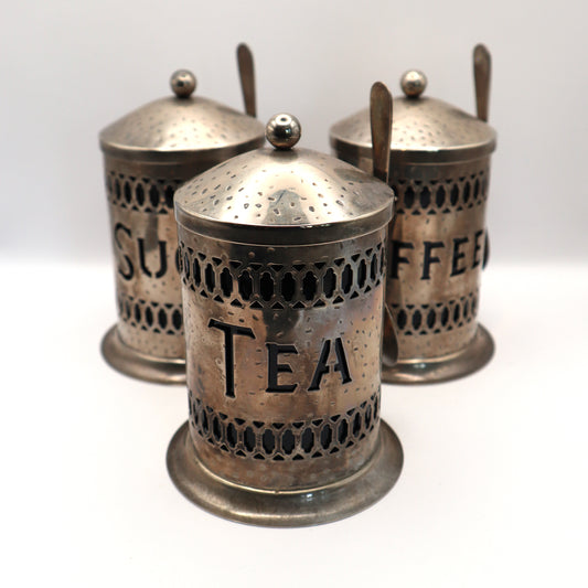 Vintage Silver Plated Tea, Coffee, and Sugar Cannister